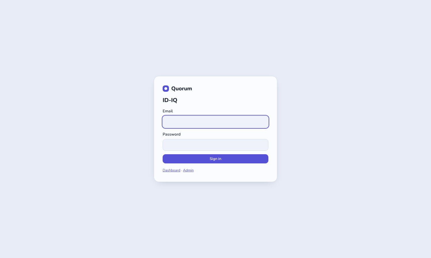Quorum sign-in page